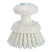 Brosse ronde ergonomique blanc fibre dure diam. 11 cm