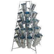 Présentoir fleuriste "zinc et métal" 22 vases
