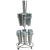 Présentoir fleuriste "zinc et métal" 12 vases