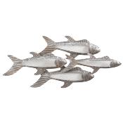 Déco : Tableau métal laqué "Banc de Poissons"