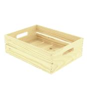 Panière 2 poignées, bois "Pin" 40x30x12 cm