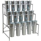 Présentoir fleuriste "zinc et métal" 15 vases